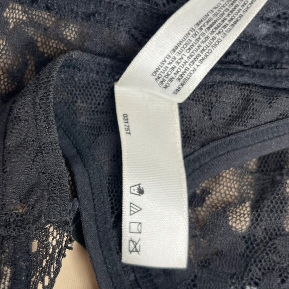 DKNY Bralette Womens Small Black Lace Overlay Racer Back - Picture 7 of 7